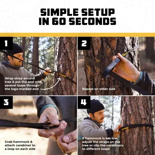 Wise Owl Outfitters Camping Hammock - Camping Accessories Single or Double Hammock for Outdoor, Travel Hammock Indoor w/Tree Straps
