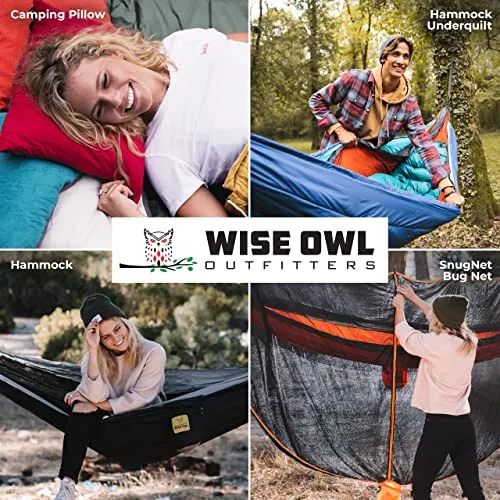 Wise Owl Outfitters Camping Hammock - Camping Accessories Single or Double Hammock for Outdoor, Travel Hammock Indoor w/Tree Straps