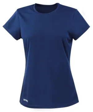 Womens Spiro quick-dry short sleeve t-shirt | Navy