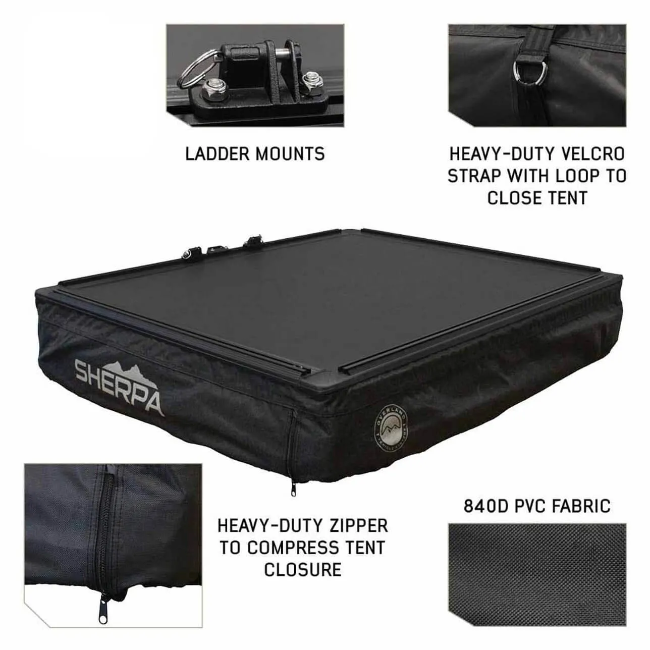 XD Sherpa Hybrid Soft Shell Roof Top Tent, Blue Body & Black Rainfly