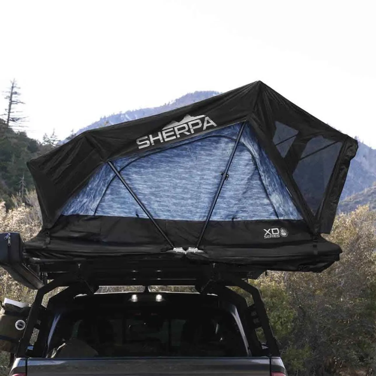 XD Sherpa Hybrid Soft Shell Roof Top Tent, Blue Body & Black Rainfly