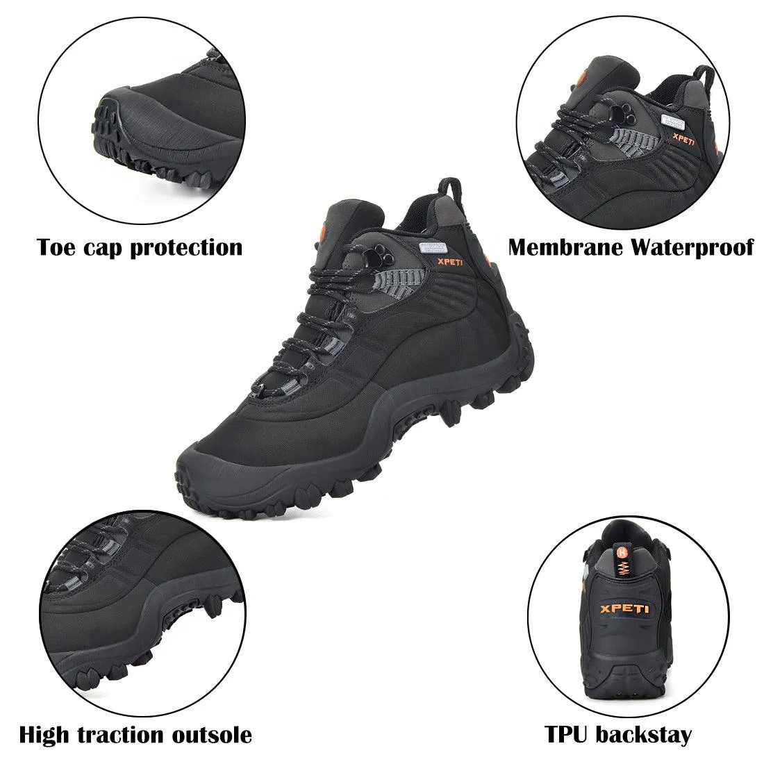 XPETI Women's Thermator 6" Mid Waterproof Shoes Hiking Boots